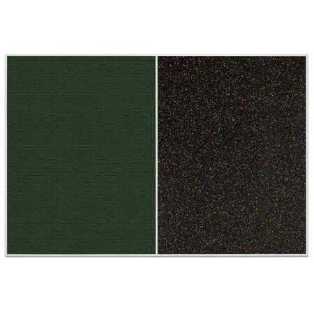 United Visual Products Sliding Door Indoor Enclosed Corkboard, 9 UV9011ACSH-SATIN-RUBBER